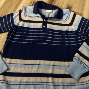 Jcpenny mens vintage blue striped sweater XL